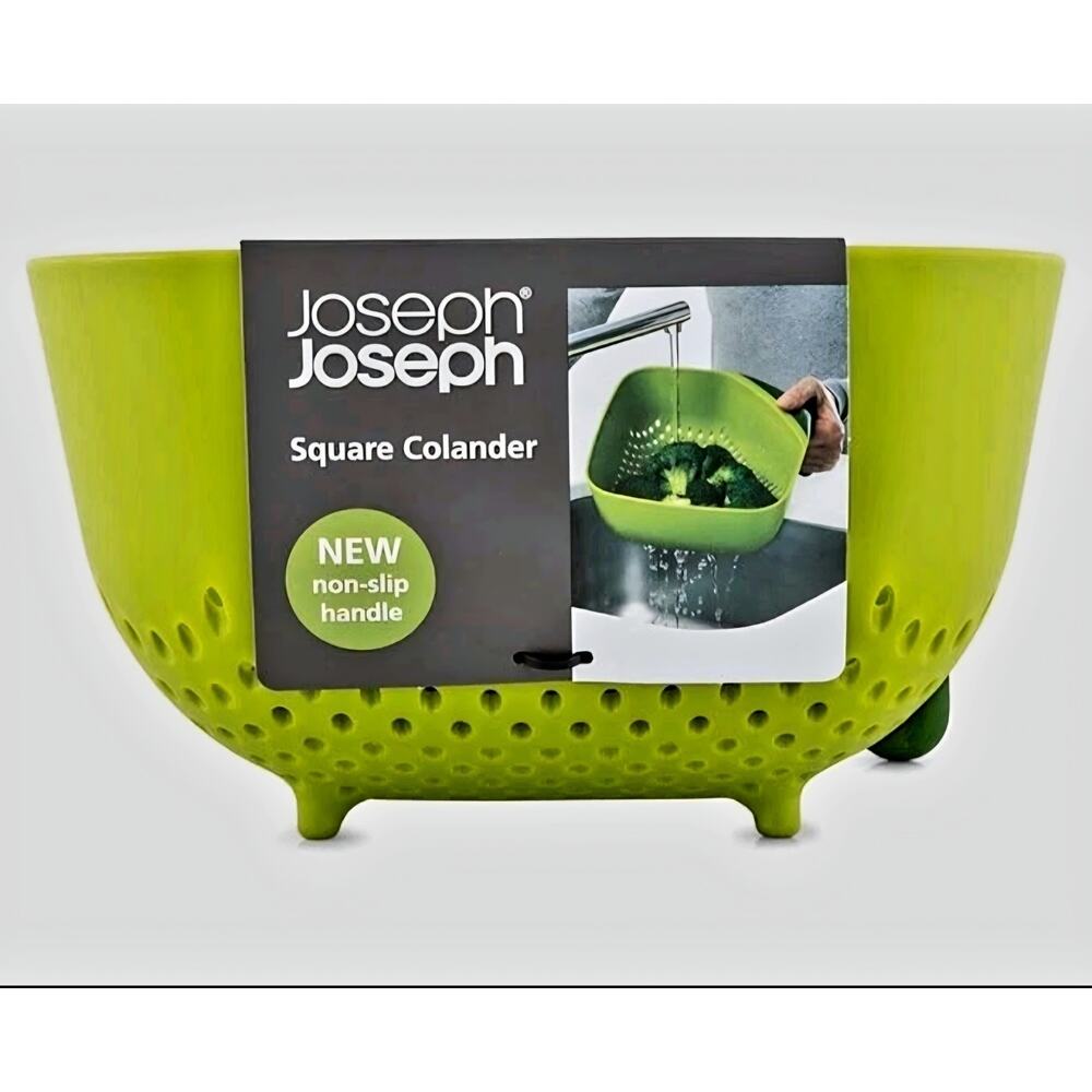 Joseph Joseph Square Colander Easy Pour Corners Green 0c to 100c Dishwasher Safe
